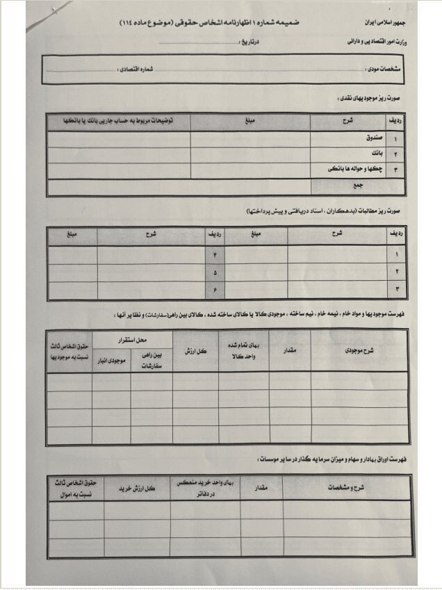اظهارنامه انحلال شرکت2