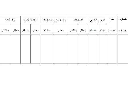کاربرگ حسابداری در اکسل