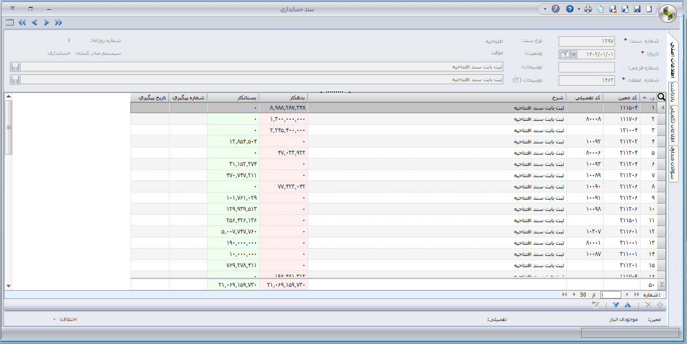 تصویر سند افتتاحیه