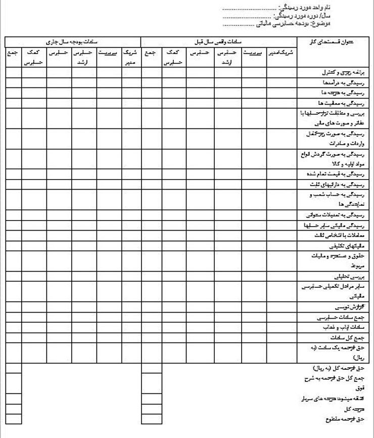 نمونه حسابرسی مالیاتی